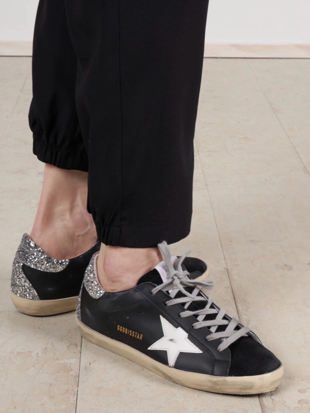 Golden Goose Superstar Sneakers Black & Glitter 40 IT US 9.5-10